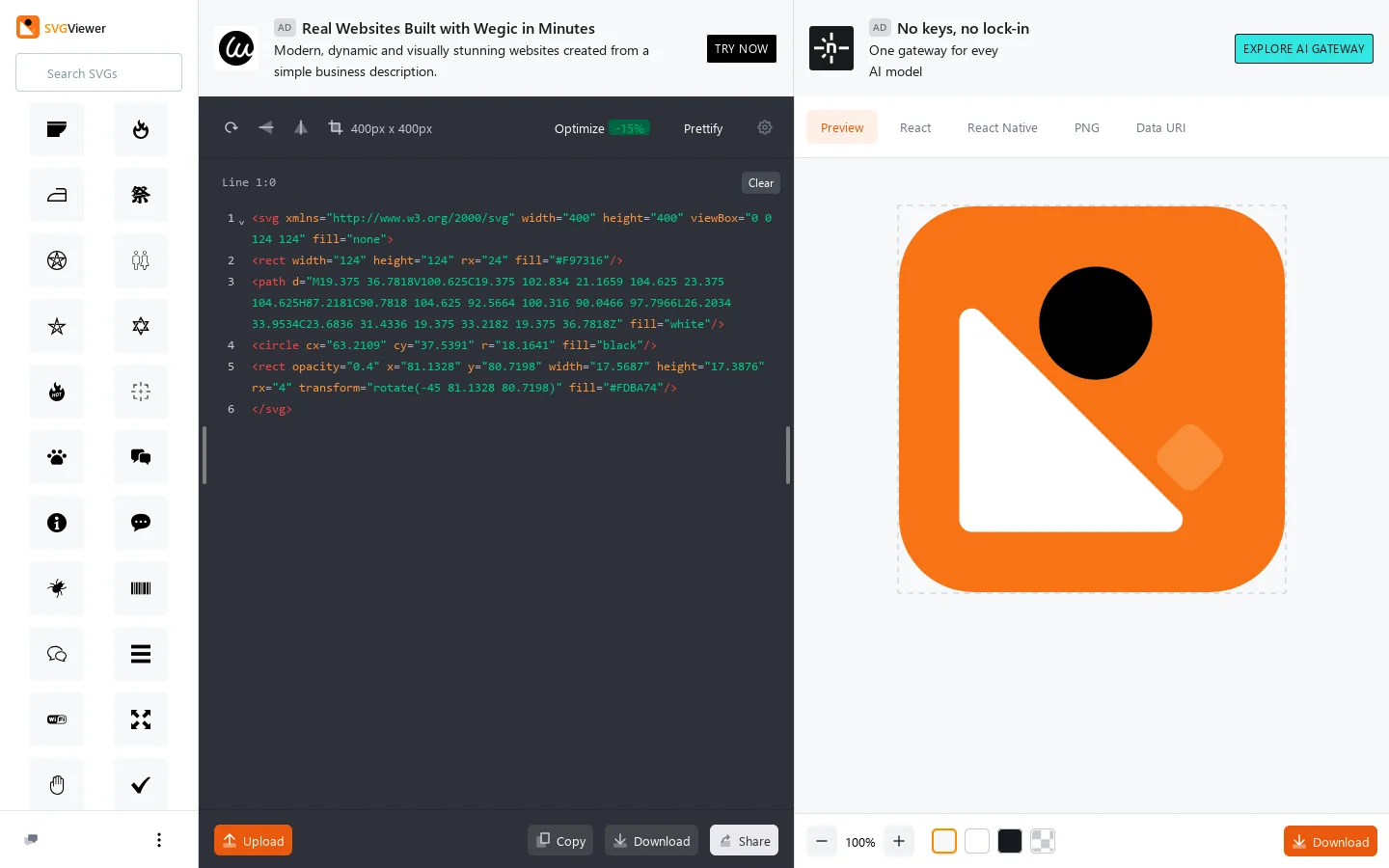 SVG Viewer Homepage screenshot