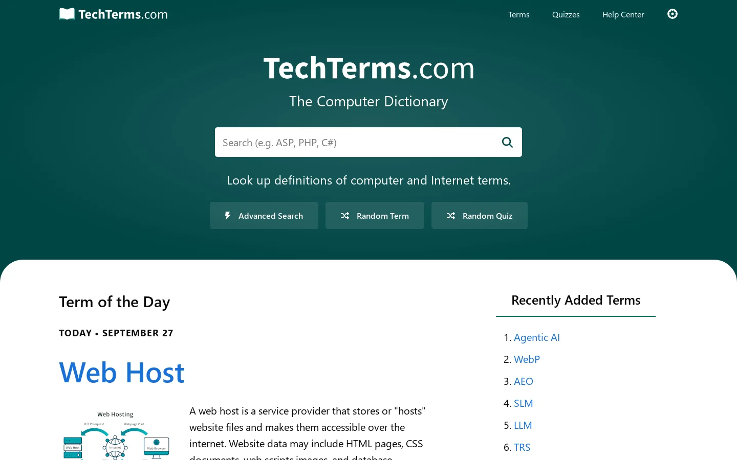 TechTerms.com Homepage screenshot