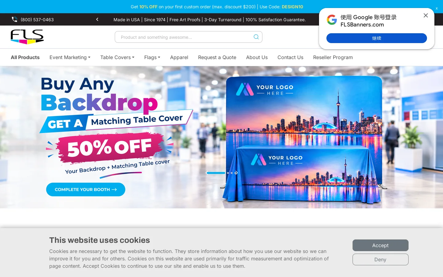 FLS Custom Fabric Banners & Printing - Fast Turnaround & High Quality Homepage screenshot