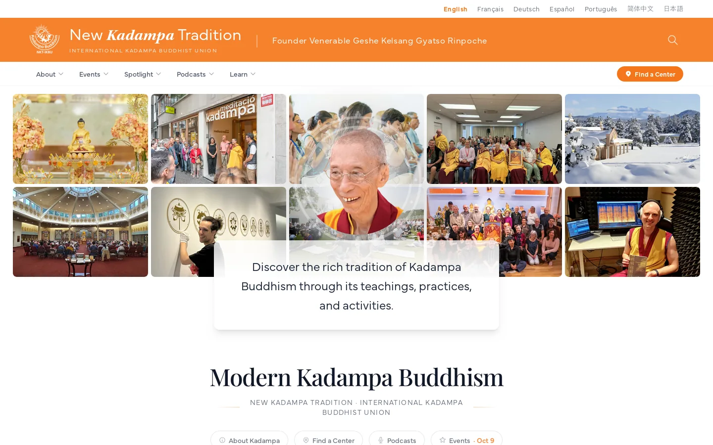 New Kadampa Tradition – International Kadampa Buddhist Union Homepage screenshot