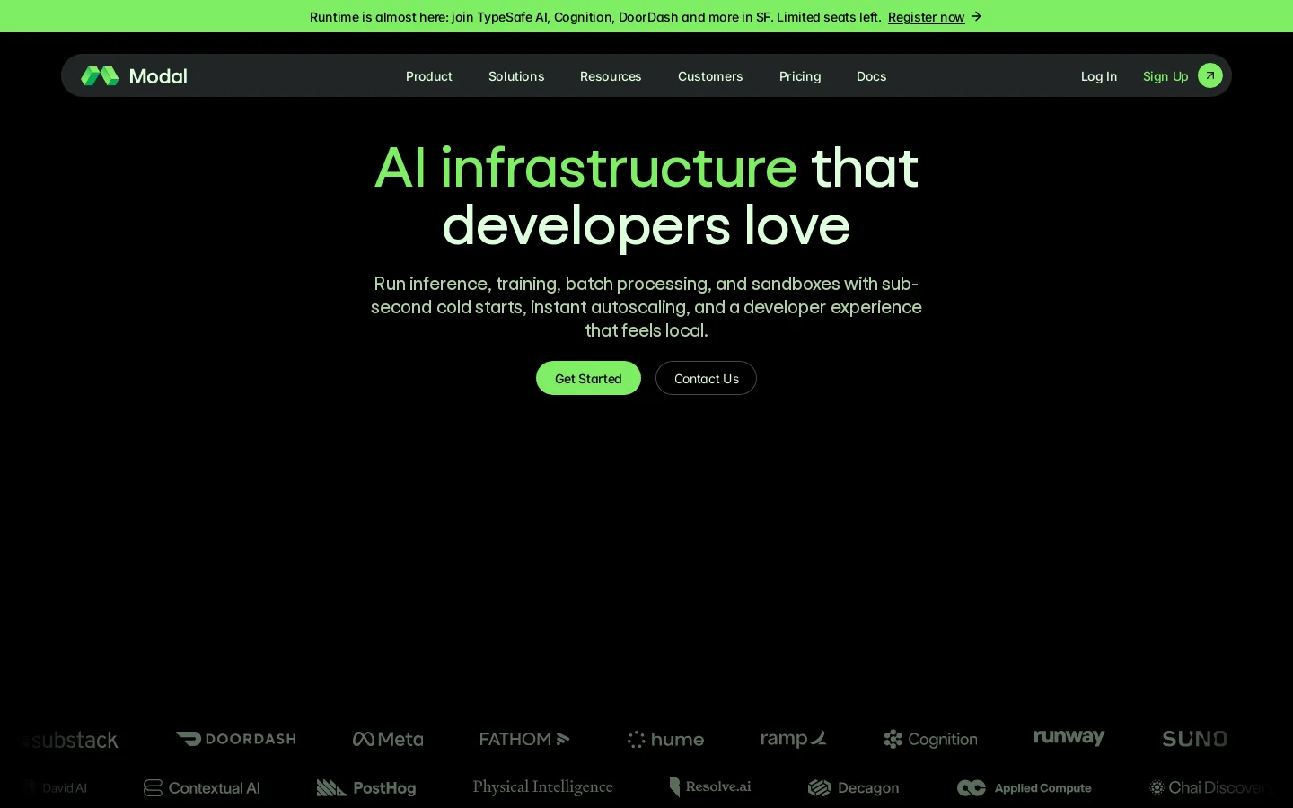 Modal Homepage screenshot