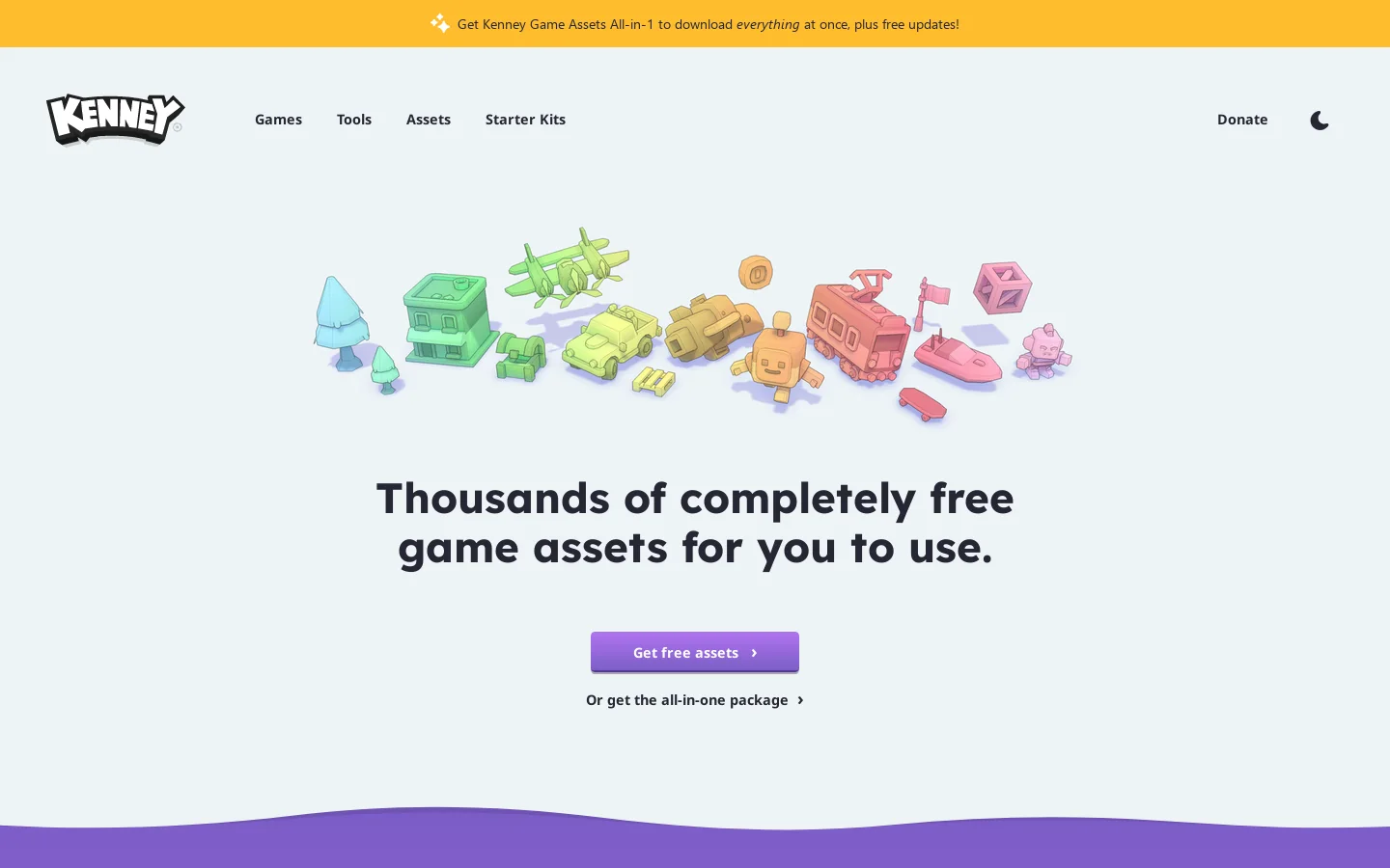 Kenney Homepage screenshot