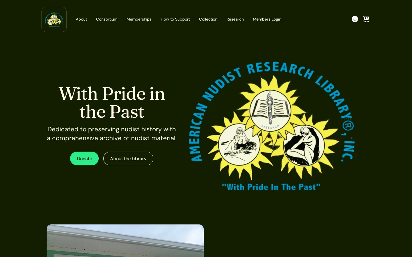 Home | American Nudist Research Library Homepage screenshot
