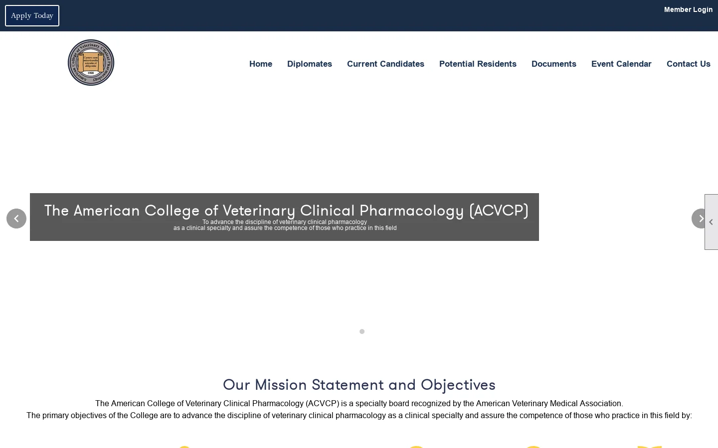 Home - American College of Veterinary Clinical Pharmacology Homepage screenshot