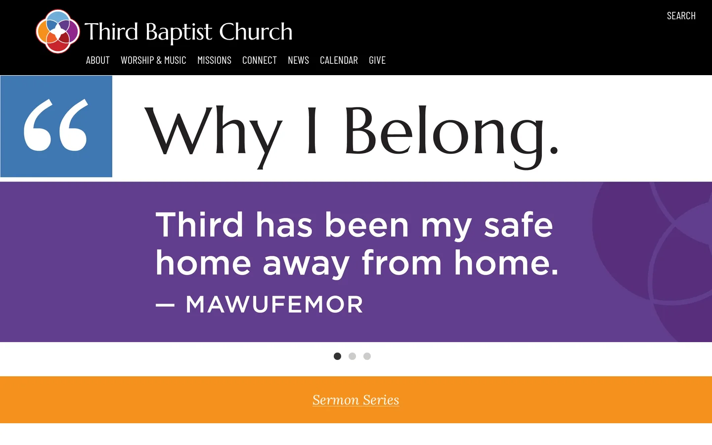 Third Baptist Church Homepage screenshot