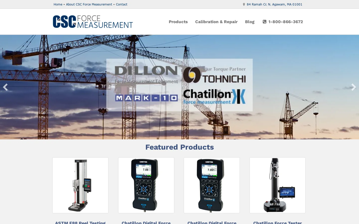 C.S.C. Force Measurement, Inc Homepage screenshot