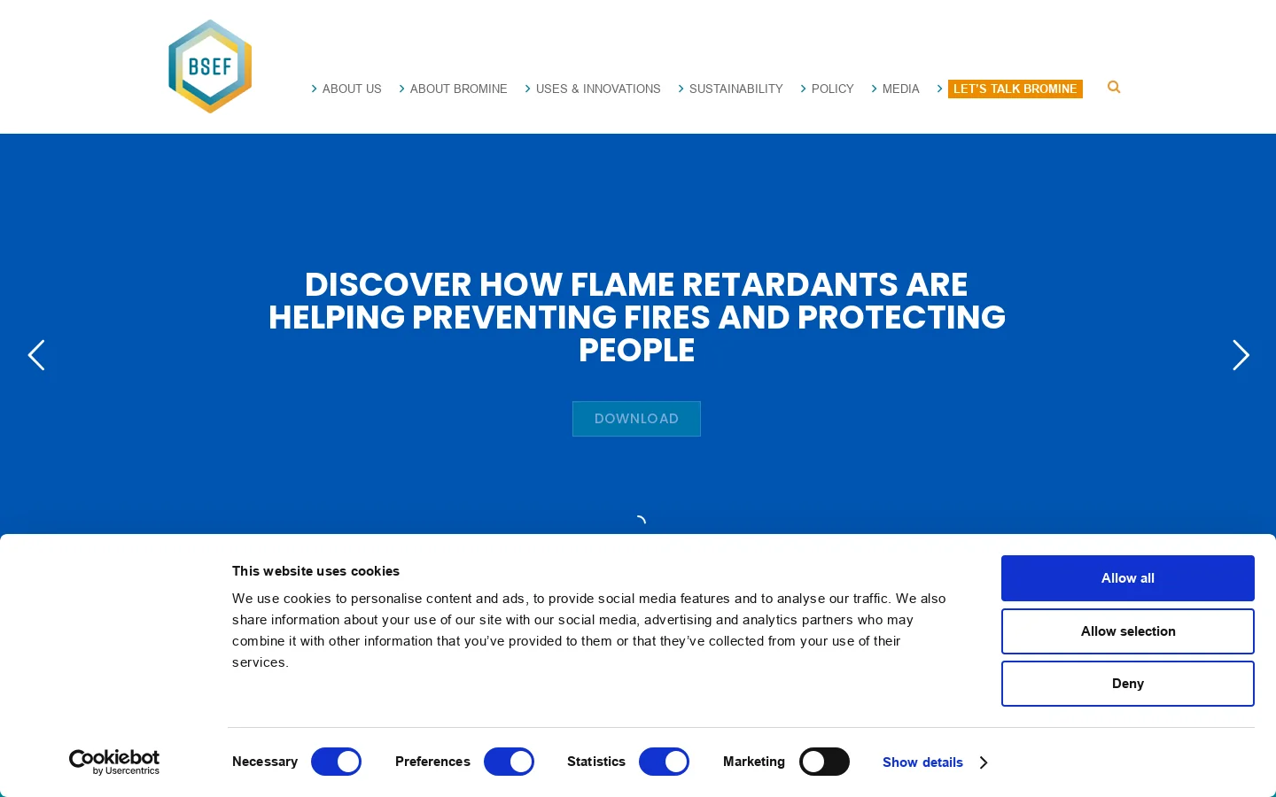BSEF Homepage screenshot