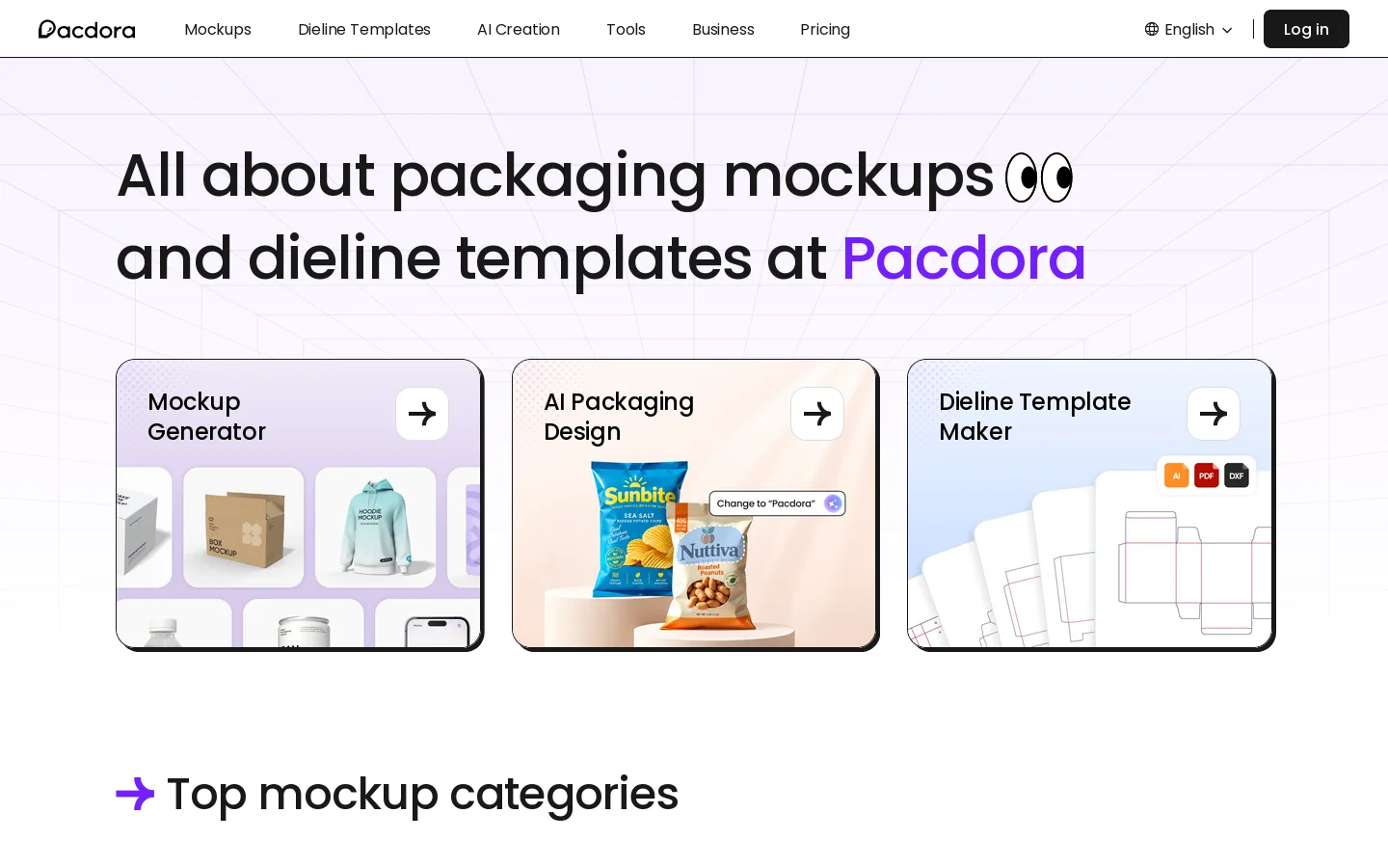 Pacdora Homepage screenshot