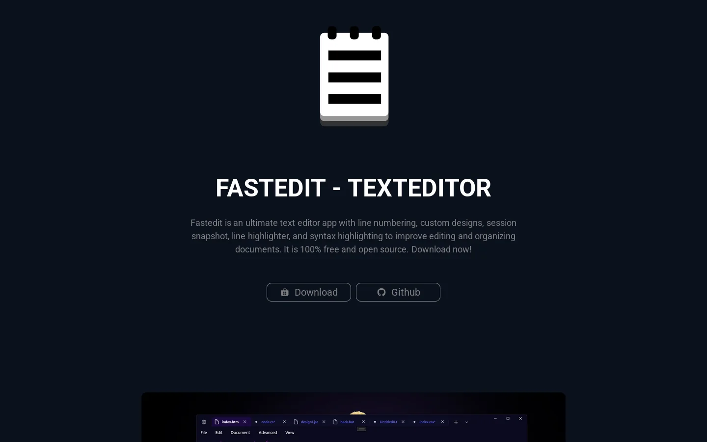 Fastedit Homepage screenshot