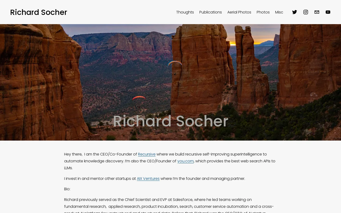 Richard Socher Homepage screenshot