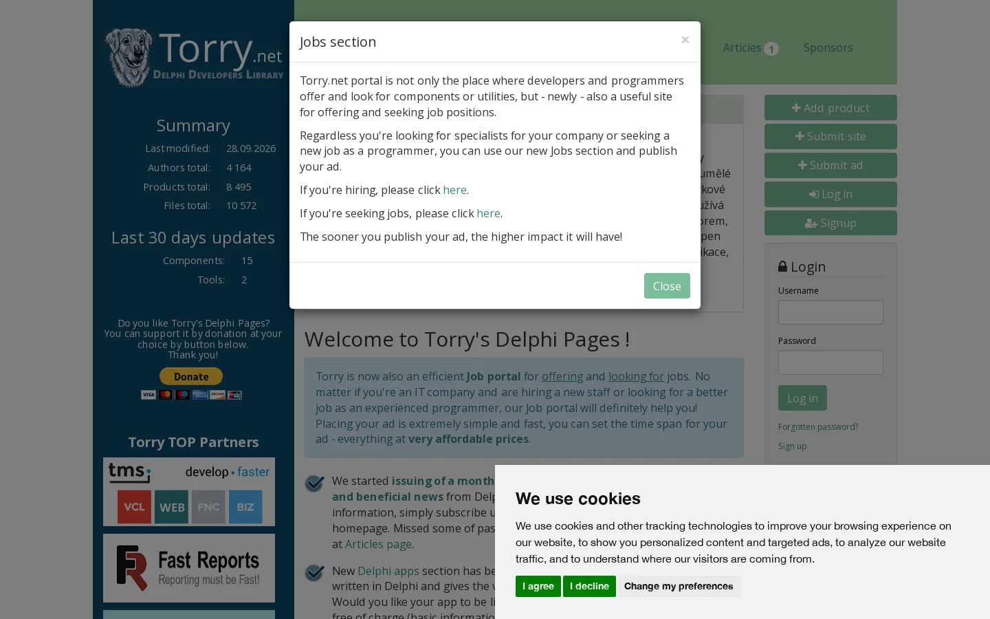 Torry's Delphi Pages Homepage screenshot