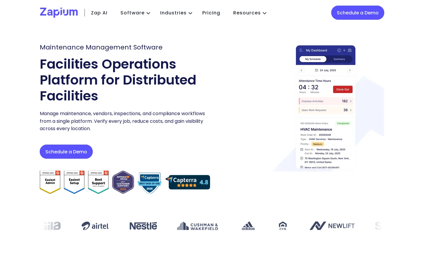Zapium Homepage screenshot