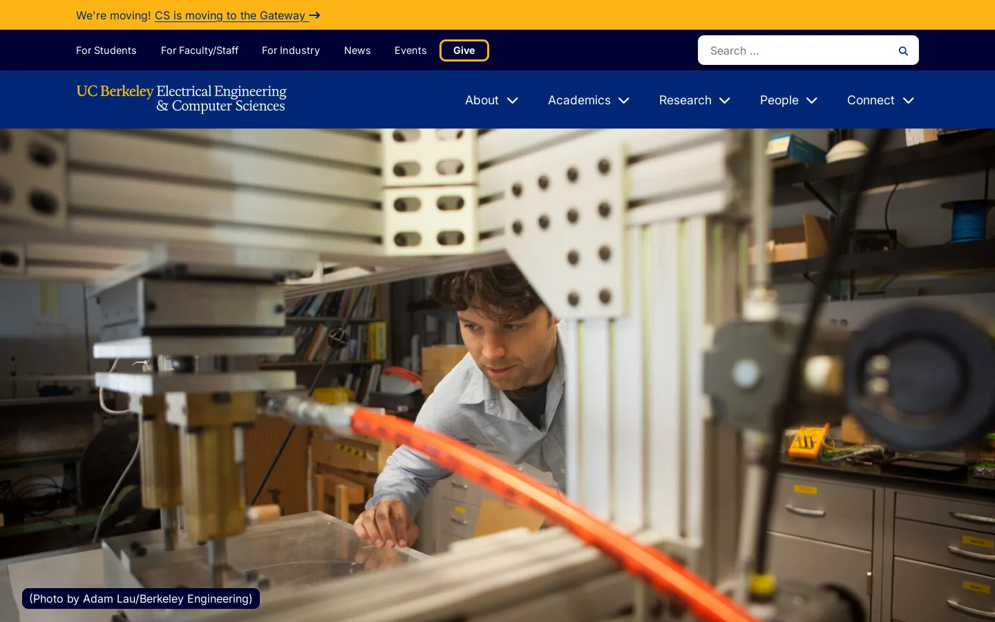 EECS at Berkeley Homepage screenshot