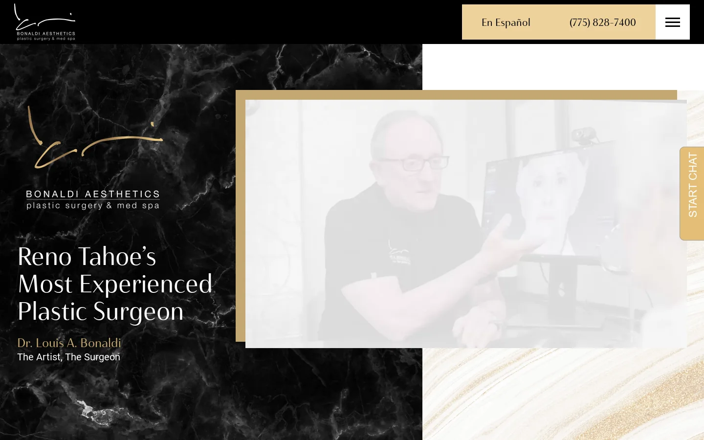 Bonaldi Aesthetics Plastic Surgery & Med Spa | Reno, NV Homepage screenshot