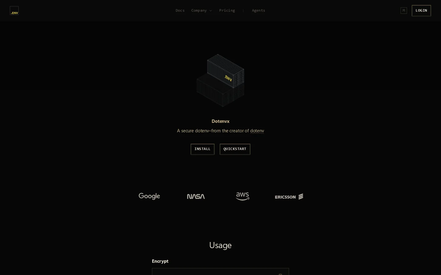 Dotenvx Homepage screenshot