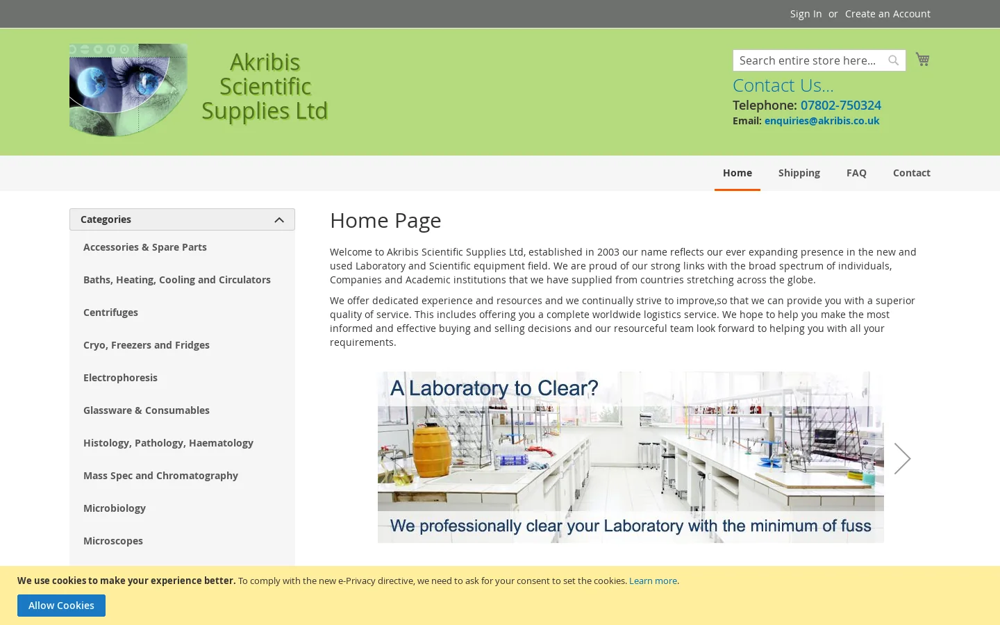 Home page Homepage screenshot
