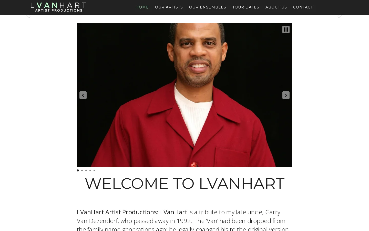LVanHart Artist Productions Homepage screenshot