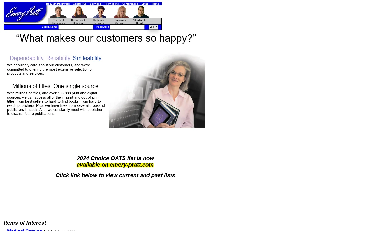 Emery-Pratt Homepage screenshot