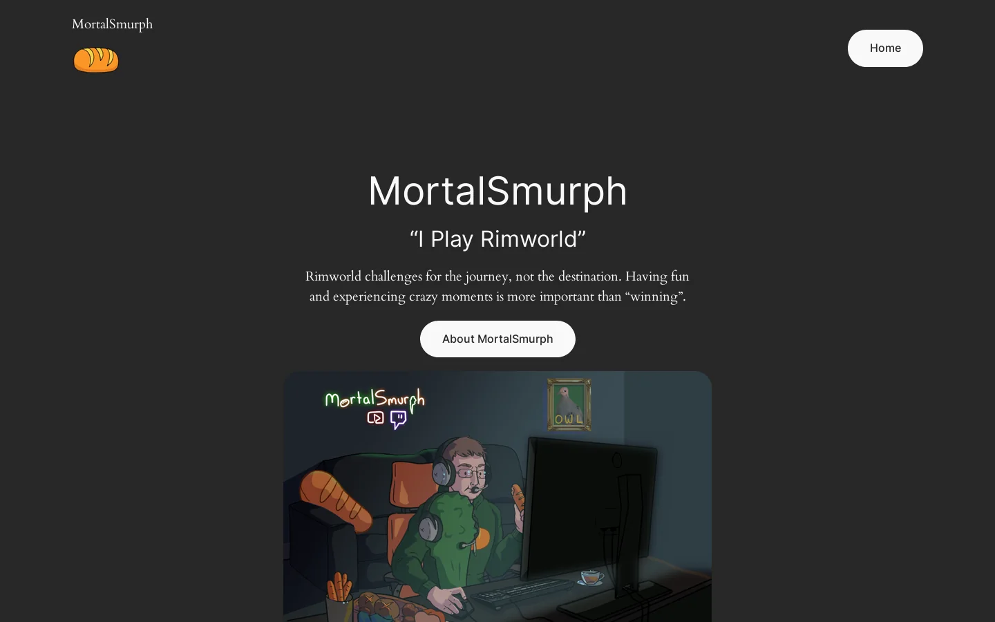 MortalSmurph Homepage screenshot