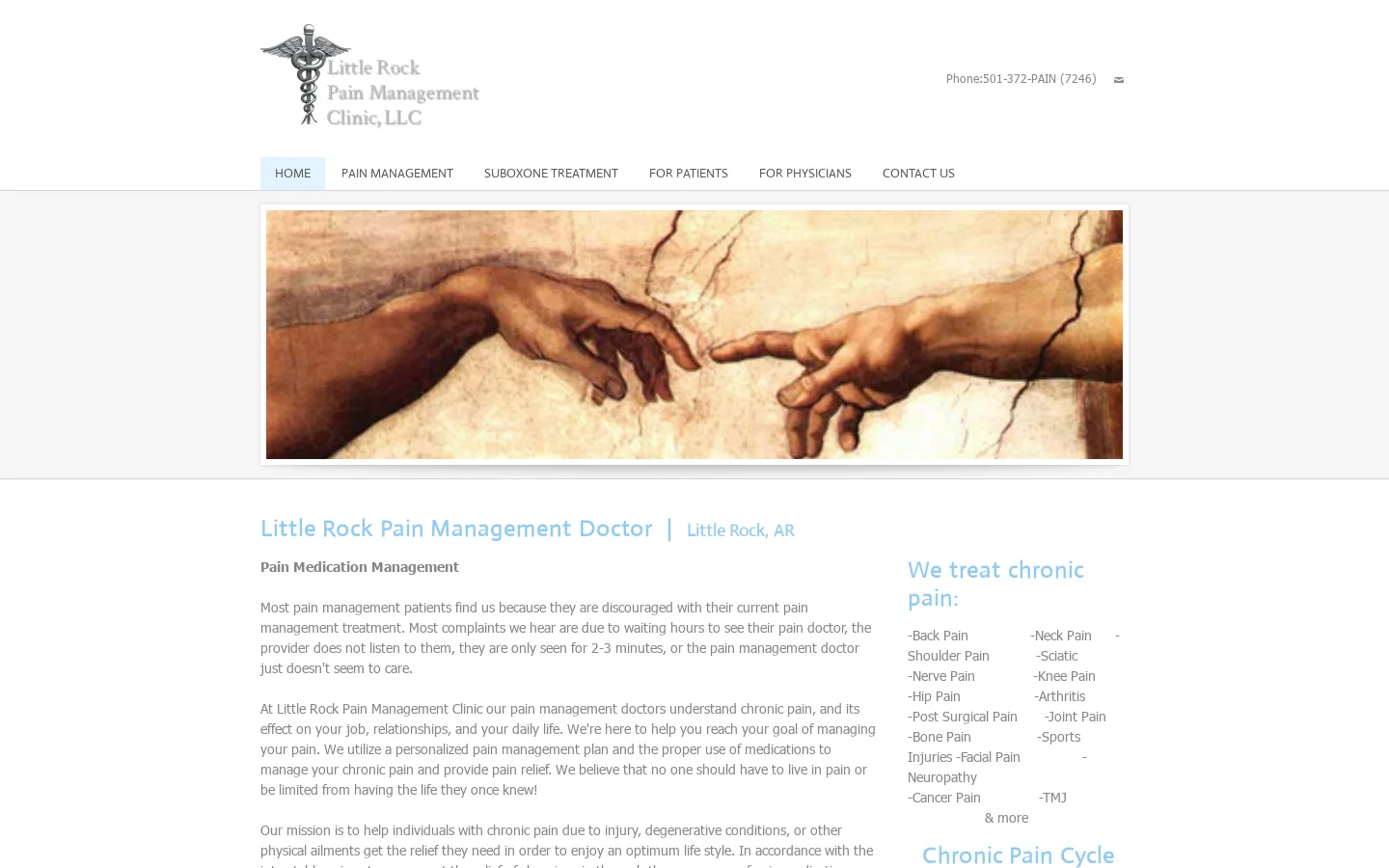 Little Rock Pain Management Clinic / Pain Management Doctors - Little Rock Pain Management Clinic | Pain Management Doctors located in Little Rock Arkansas Homepage screenshot