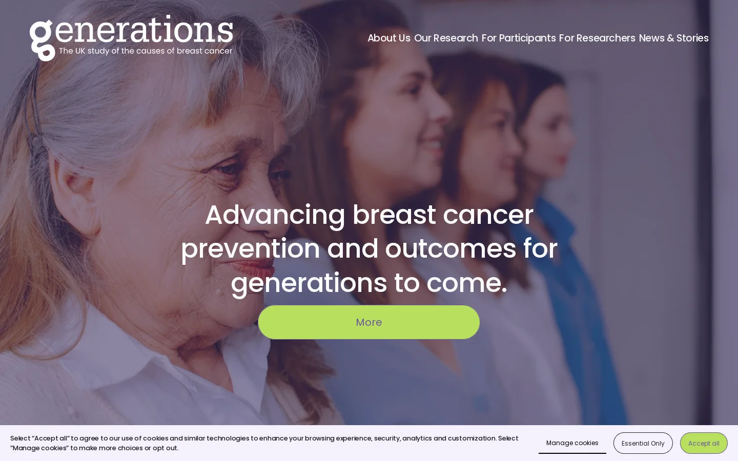 Generations Study Homepage screenshot