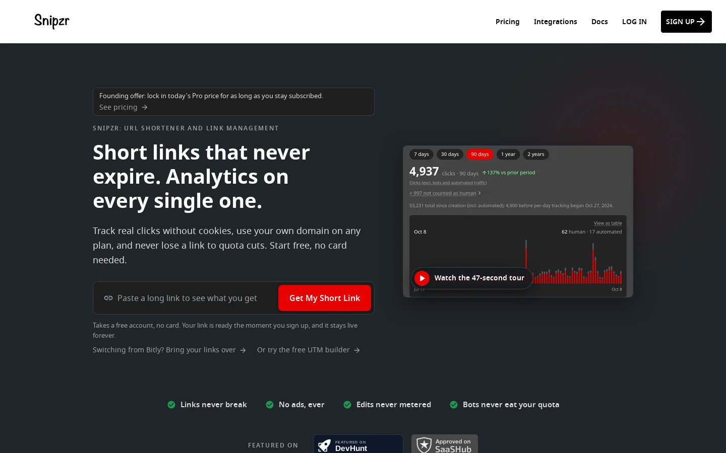 Snipzr Homepage screenshot