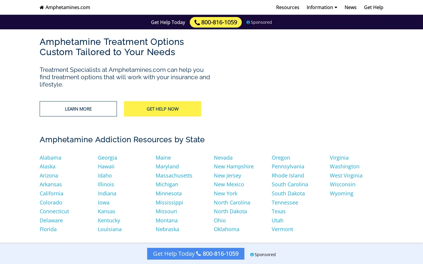 Amphetamines Homepage screenshot