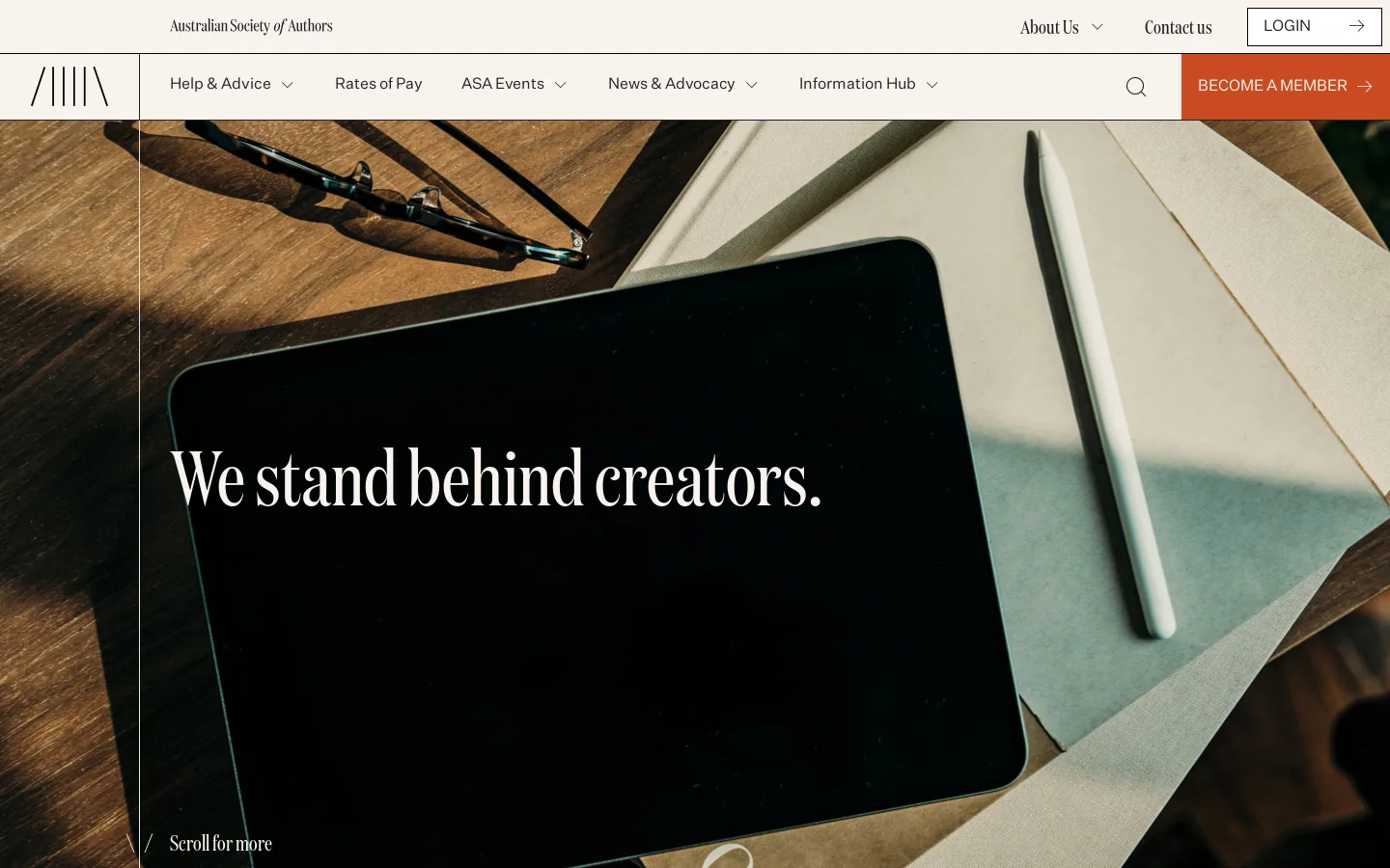 Home - Australian Society of Authors Homepage screenshot