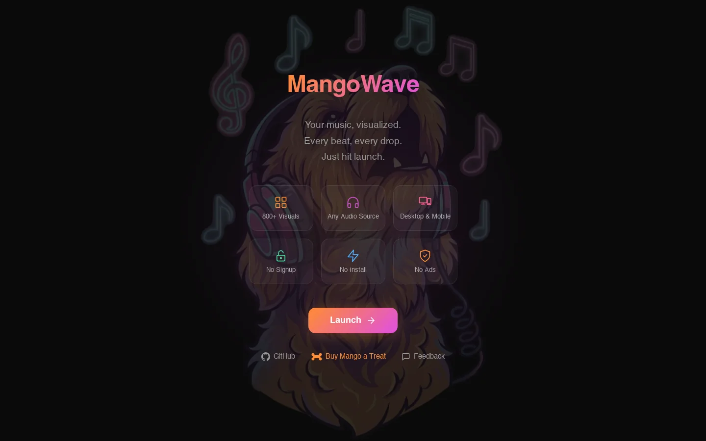 MangoWave Homepage screenshot