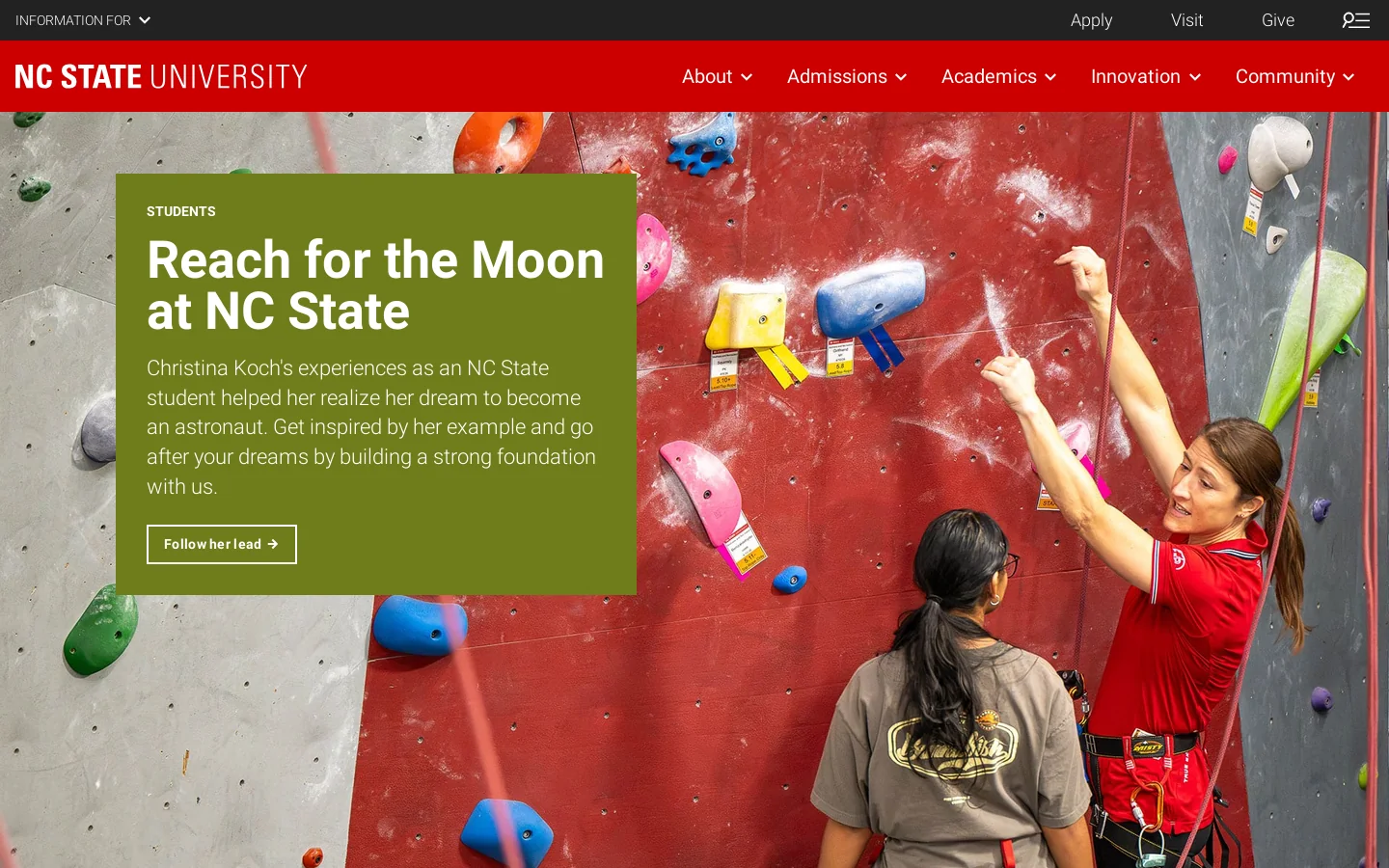North Carolina State University ncsu.edu North Carolina State University — Raleigh, United States — is known for Veterinary, Agricultural and Biological Sciences and Environme… ↗ Homepage screenshot