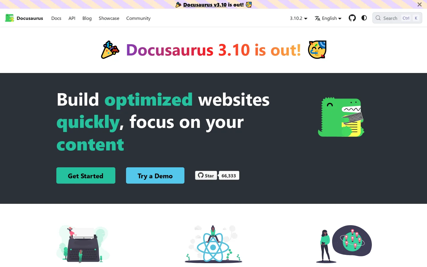 Docusaurus Homepage screenshot