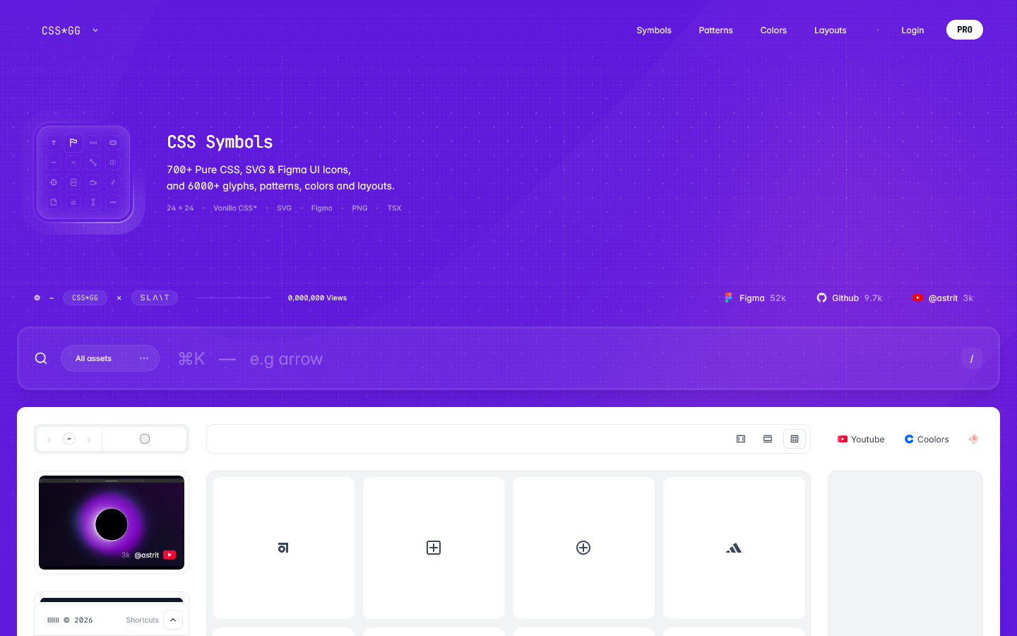 CSS＊GG • The CSS Icon Library Homepage screenshot