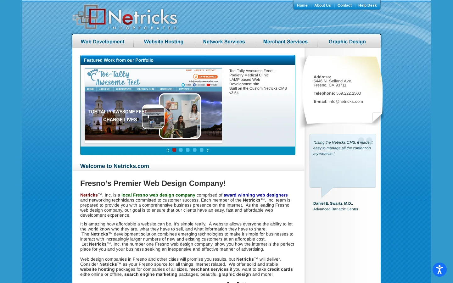 Netricks, Inc Homepage screenshot