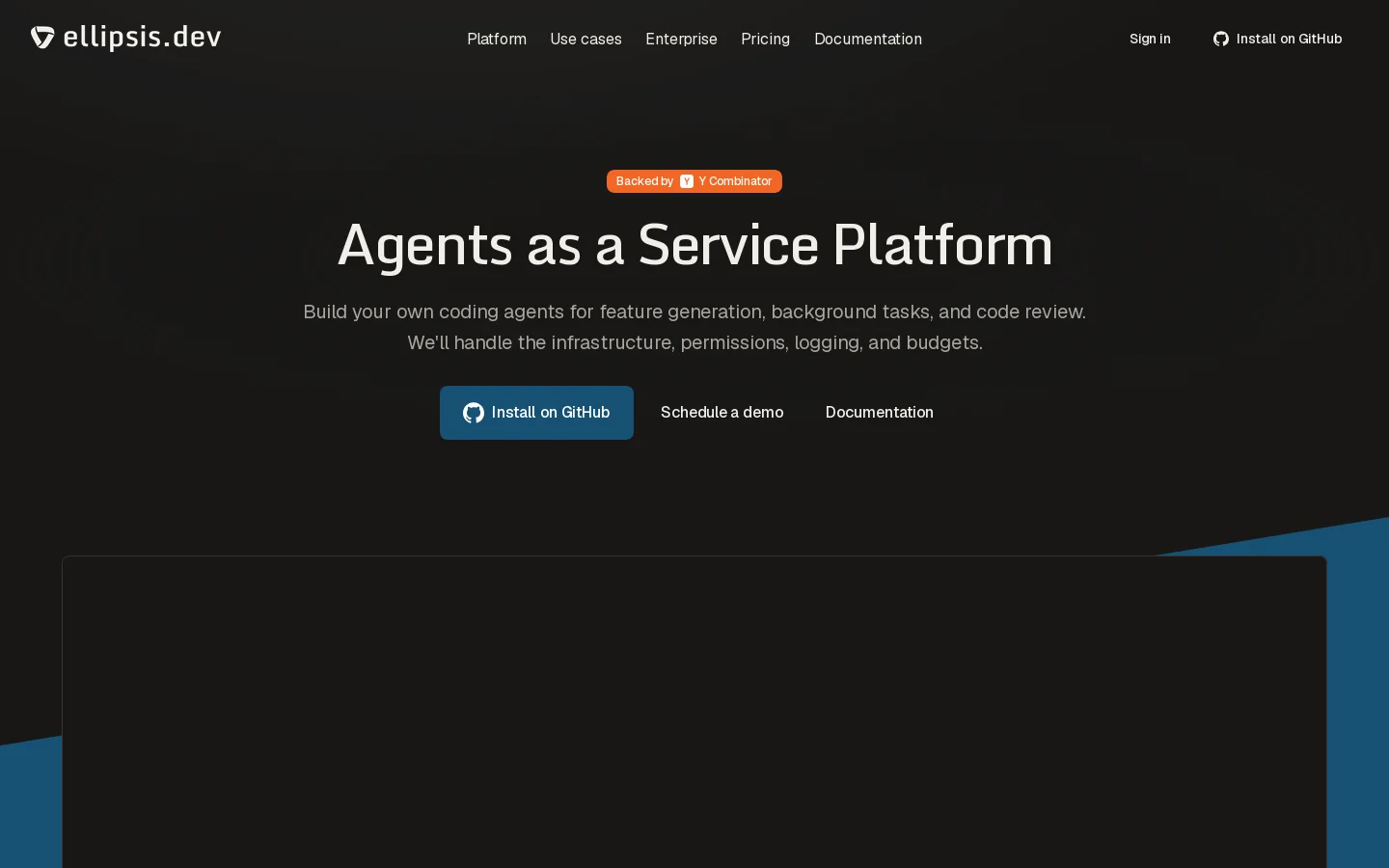 Ellipsis Homepage screenshot