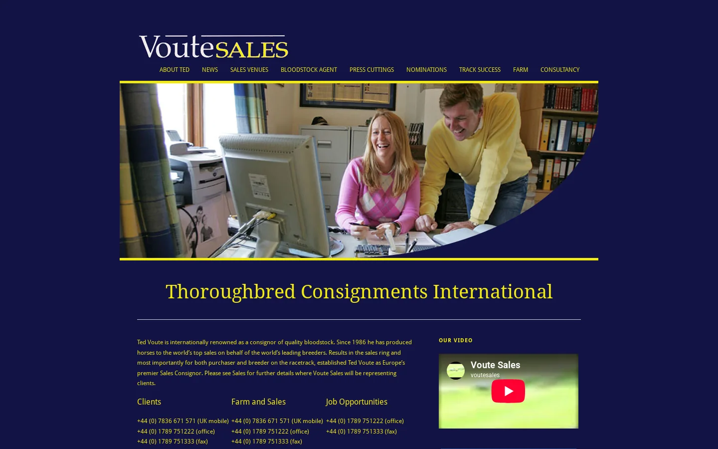 Voute Sales Homepage screenshot