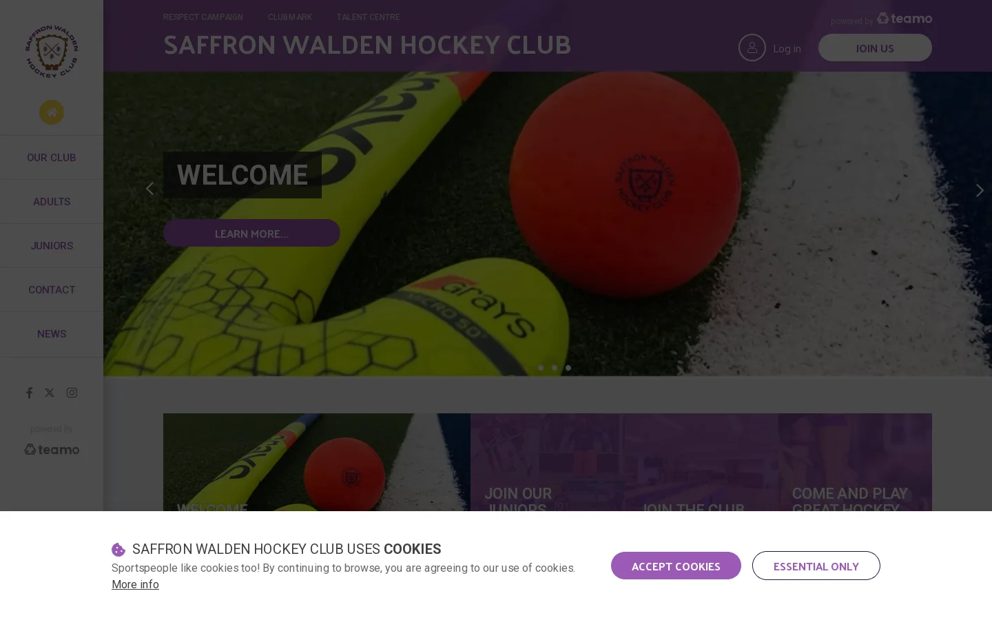 Saffron Walden Hockey Club Homepage screenshot