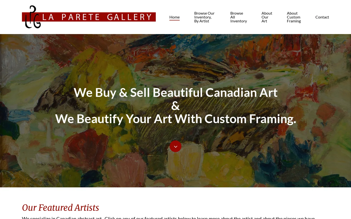 La Parete Gallery Homepage screenshot