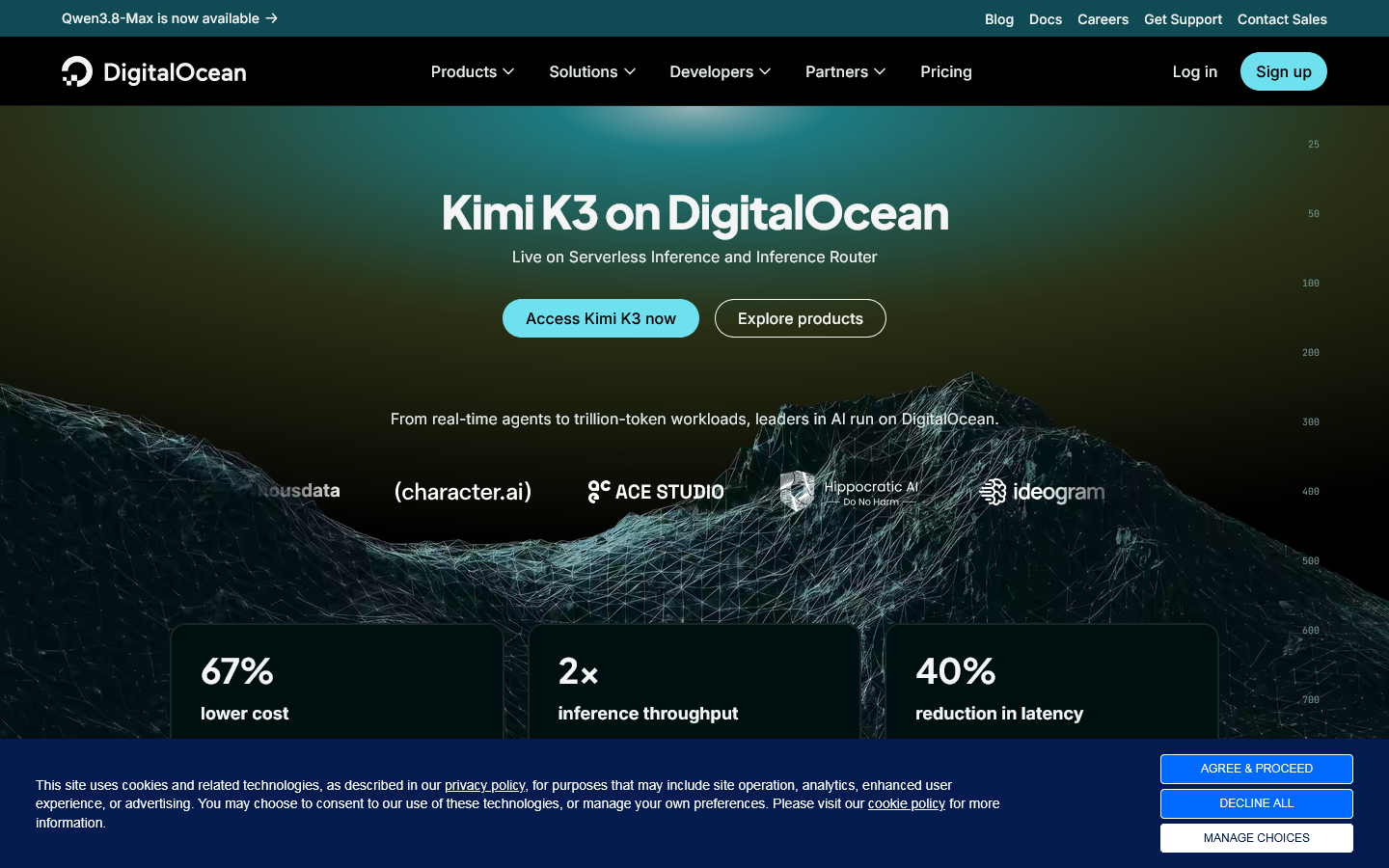 DigitalOcean Homepage screenshot