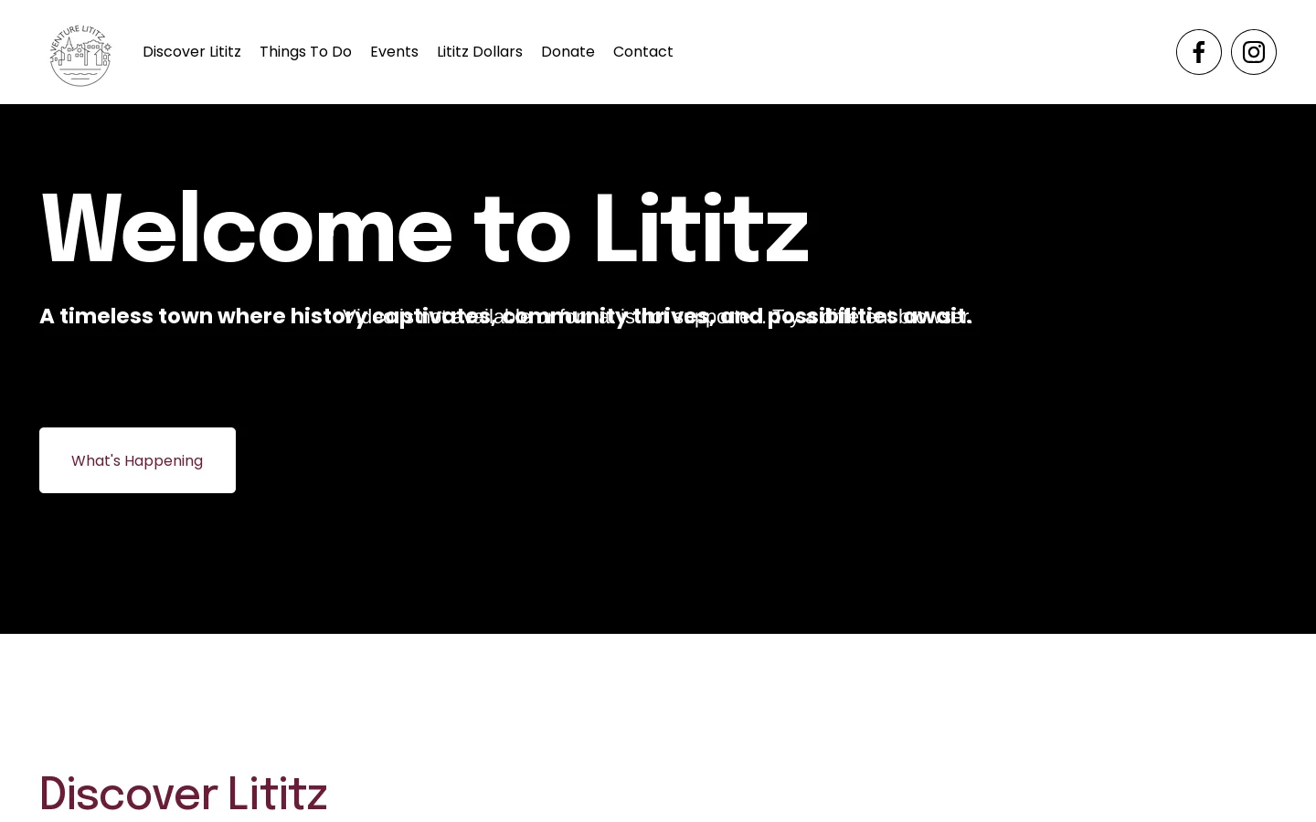 Lititz PA Homepage screenshot