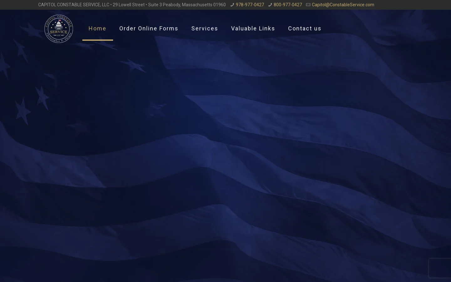 Constable Website Homepage screenshot