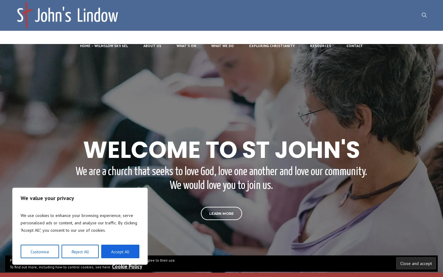 St John's Church Lindow – Loving God, one another and our community Homepage screenshot