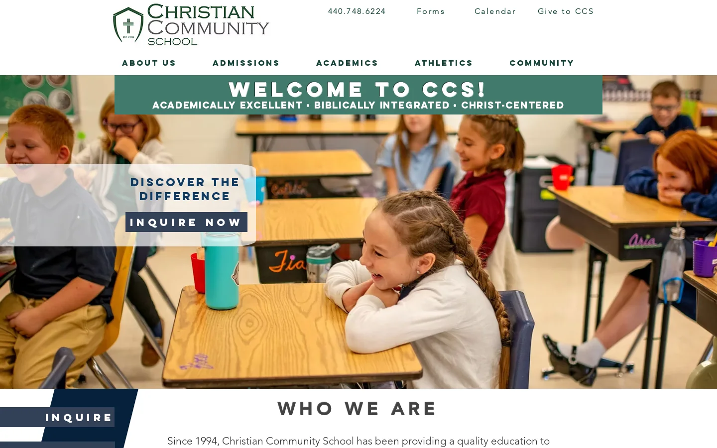 Christian Community School Homepage screenshot