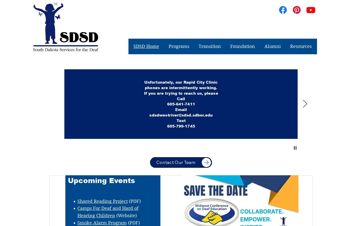 SDDeaf Homepage screenshot