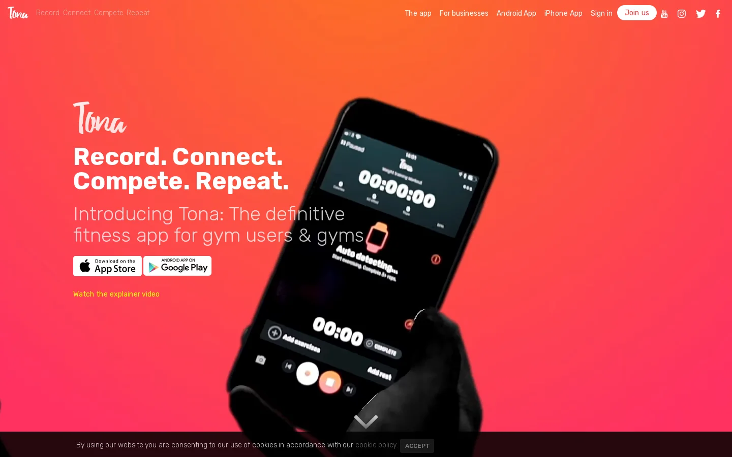 Tona Homepage screenshot
