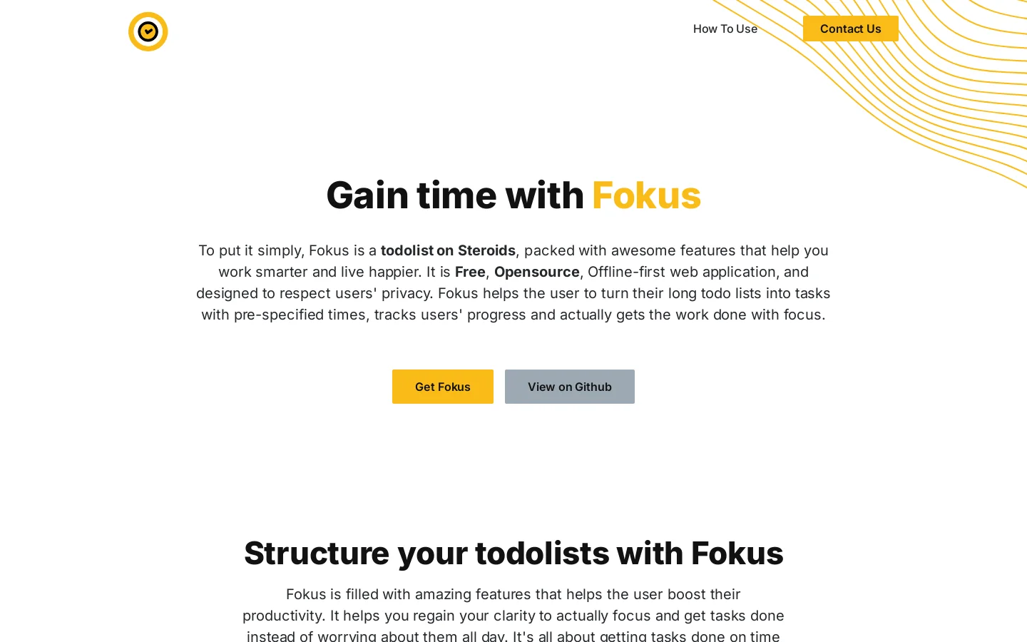 Fokus Homepage screenshot