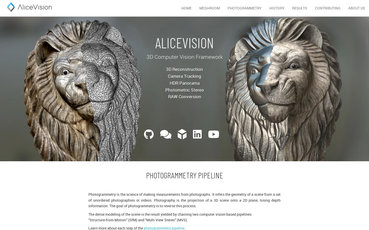 AliceVision Homepage screenshot