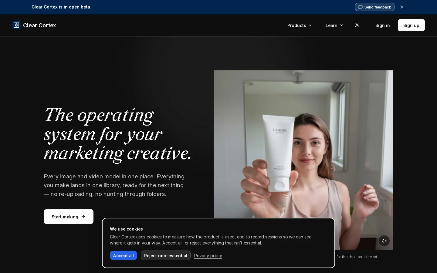 ClearCortex Homepage screenshot