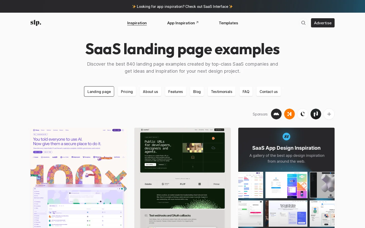 SaaS Landing Page Homepage screenshot