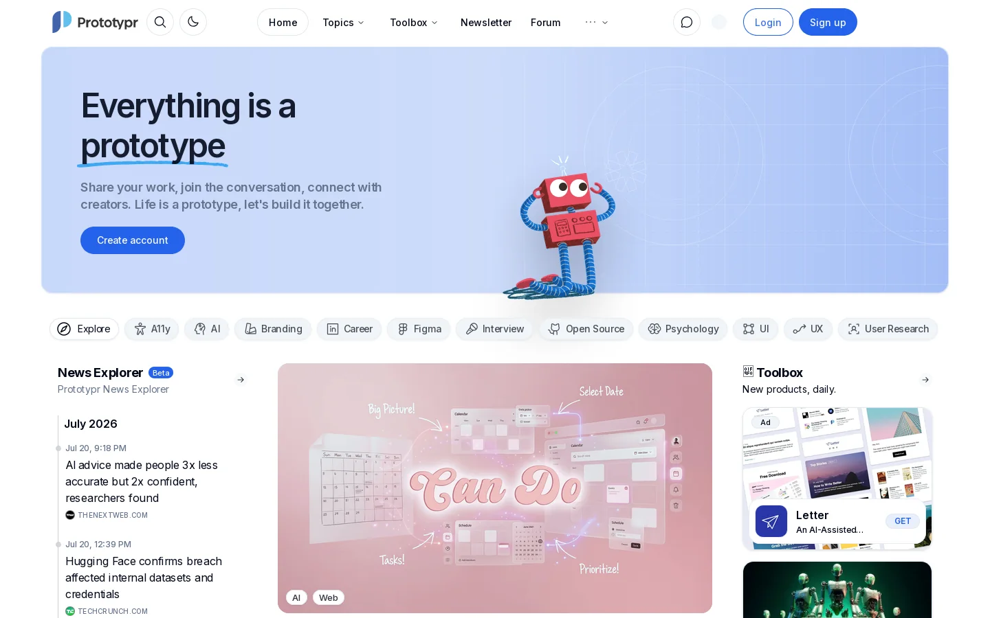Prototypr Homepage screenshot
