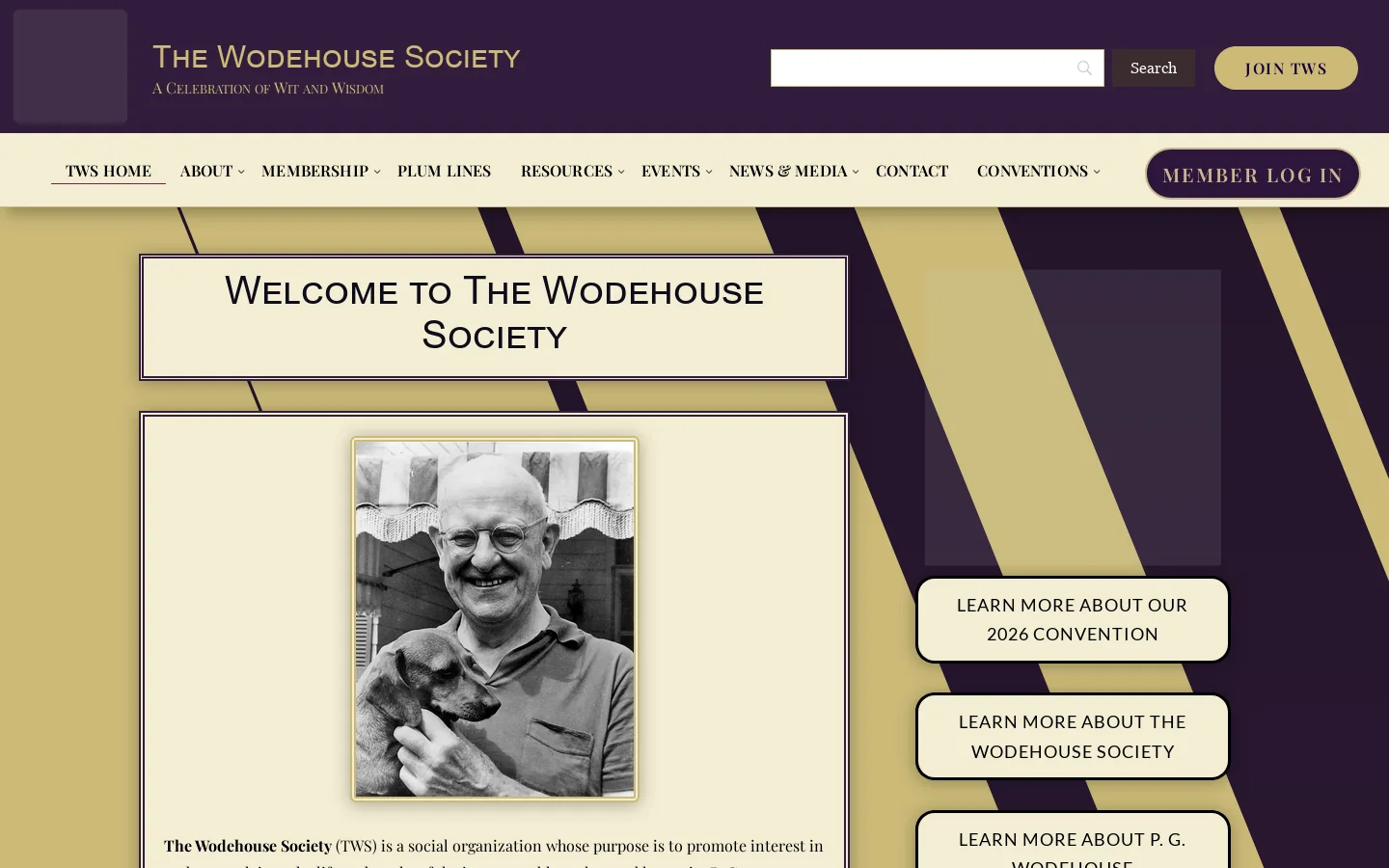 The Wodehouse Society Homepage screenshot